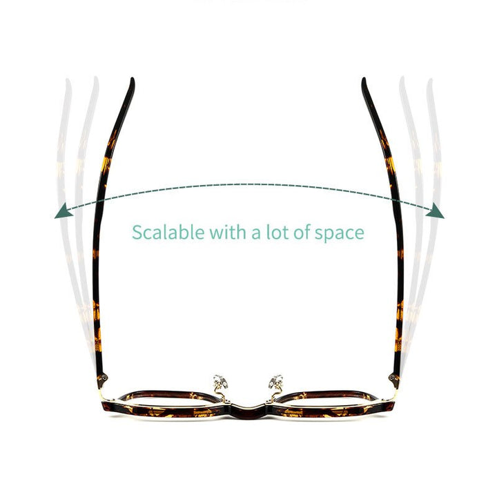 Yimaruili Unisex Full Rim Small Oval Acetate Alloy Eyeglasses KBT98C51 Full Rim Yimaruili Eyeglasses