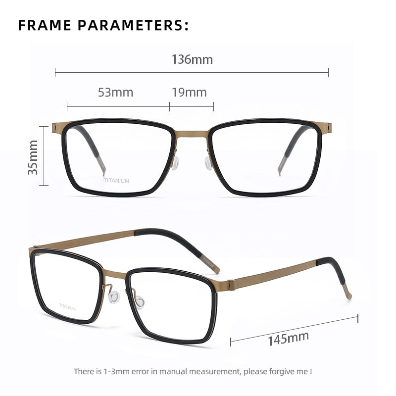 Reven Jate Unisex Full Rim Square Titanium Acetate Eyeglasses 9711 Full Rim Reven Jate