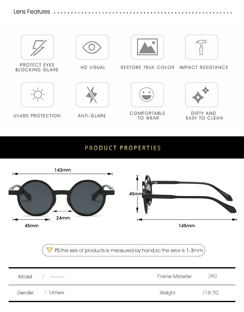 CCspace Unisex Full Rim Round Acetate Eyeglasses 55081 Full Rim CCspace