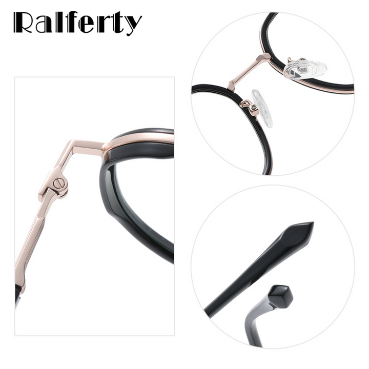 Ralferty Unisex Full Rim Irregular Square Alloy Eyeglasses D829 Full Rim Ralferty