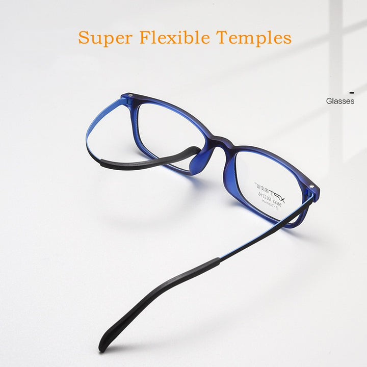 Yimaruili Unisex Full Rim Small Square Tr 90 Titanium Eyeglasses 9833XP Full Rim Yimaruili Eyeglasses