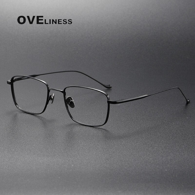 Oveliness Unisex Full Rim Square Titanium Eyeglasses  Chordf Full Rim Oveliness black