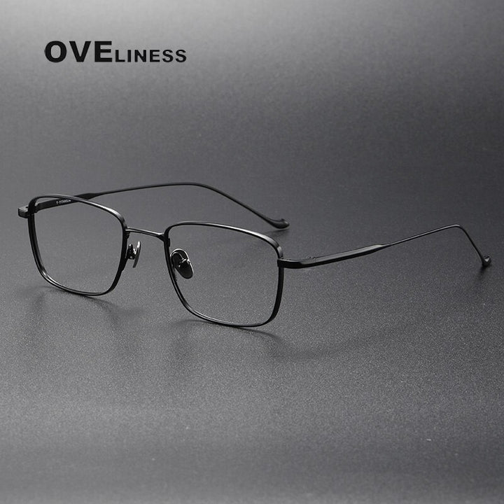 Oveliness Unisex Full Rim Square Titanium Eyeglasses  Chordf Full Rim Oveliness black