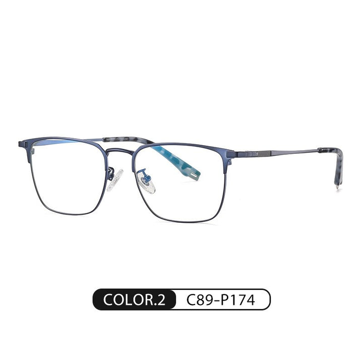 Bclear Unisex Full Rim Square Titanium Eyeglasses Wdpt915 Full Rim Bclear C 2