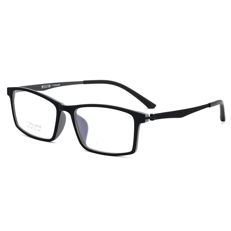 Yimaruili Unisex Full Rim Square Tr 90 Titanium Eyeglasses 023094 Full Rim Yimaruili Eyeglasses Black Gray