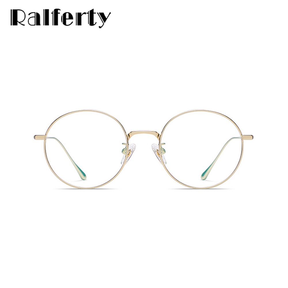 Ralferty Unisex Full Rim Oversized Round Titanium Eyeglasses Full Rim Ralferty