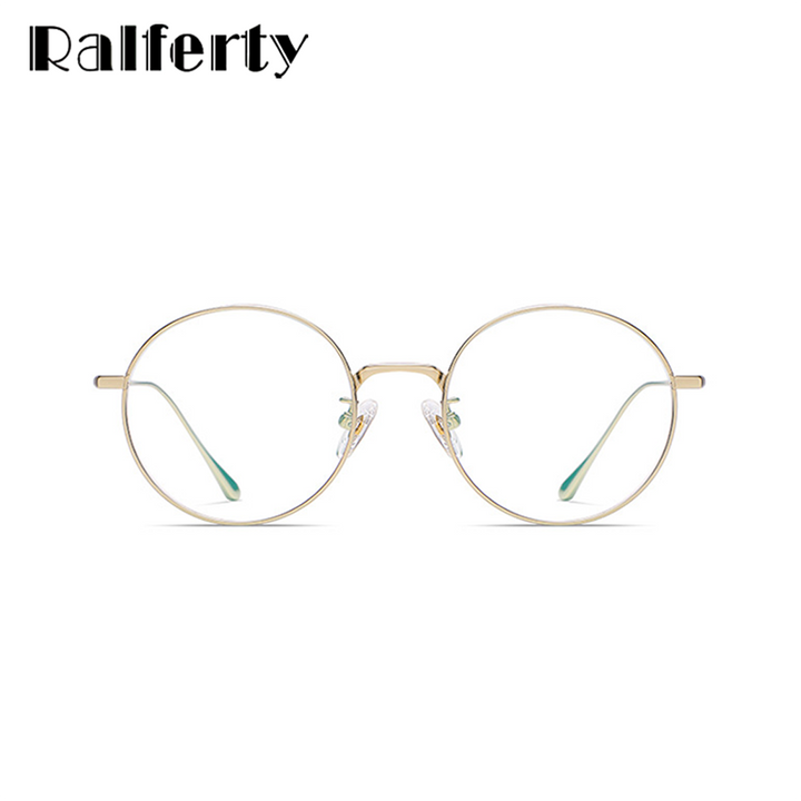 Ralferty Unisex Full Rim Oversized Round Titanium Eyeglasses Full Rim Ralferty