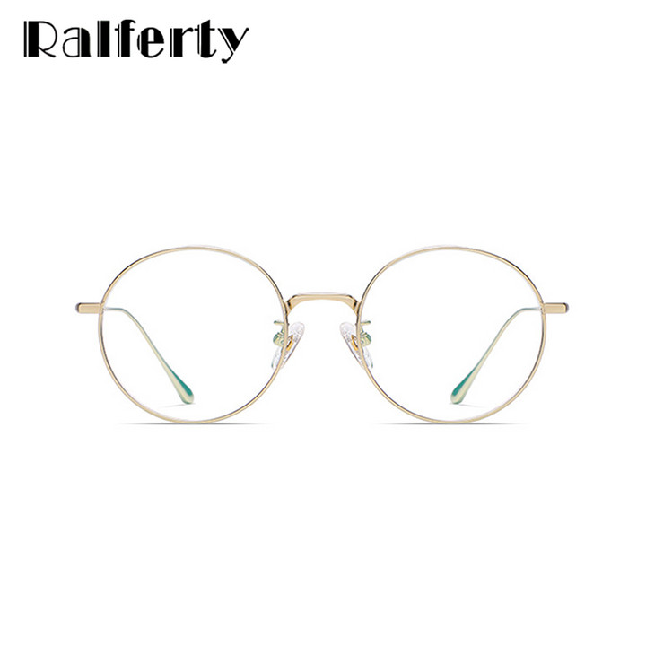Ralferty Unisex Full Rim Oversized Round Titanium Eyeglasses Full Rim Ralferty   