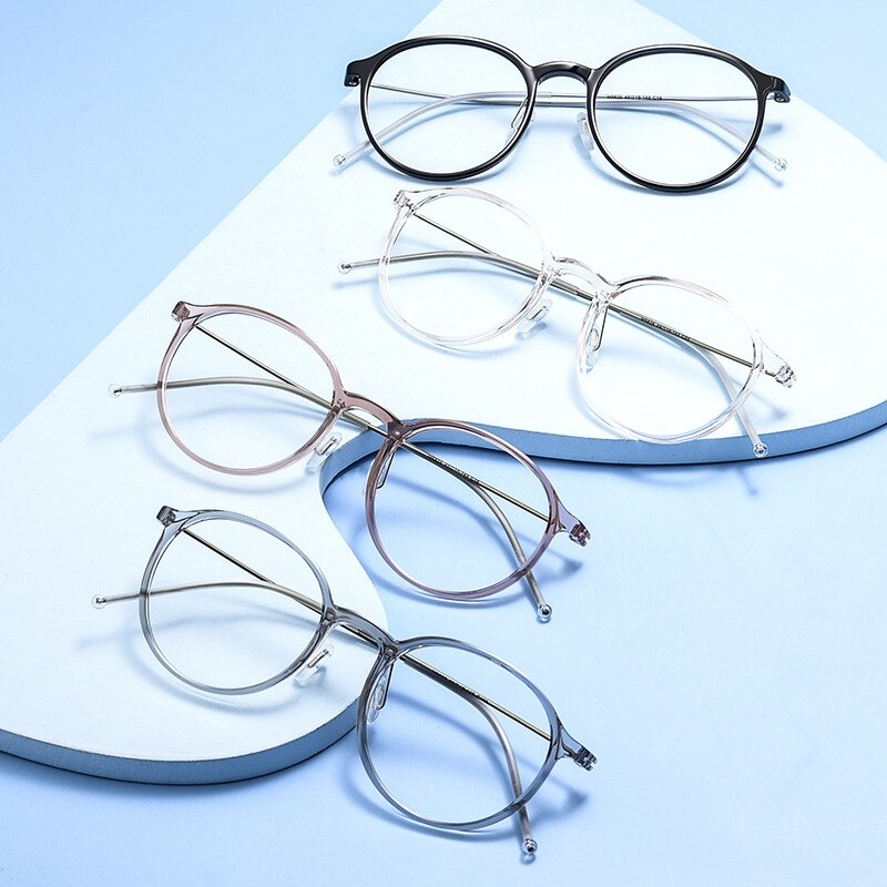Yimaruili Unisex Full Rim Round Tr 90 Titanium Eyeglasses 5825M Full Rim Yimaruili Eyeglasses