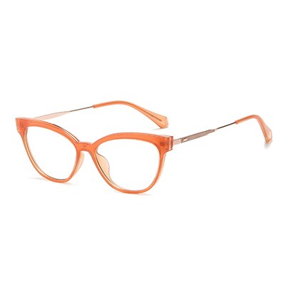 Ralferty Women's Full Rim Square Cat Eye Tr 90 Acetate Eyeglasses D836 Full Rim Ralferty China C4 Orange 