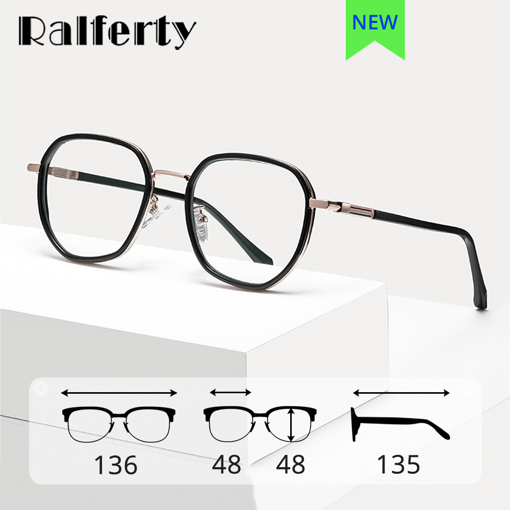Ralferty Unisex Full Rim Irregular Square Alloy Eyeglasses D829 Full Rim Ralferty   