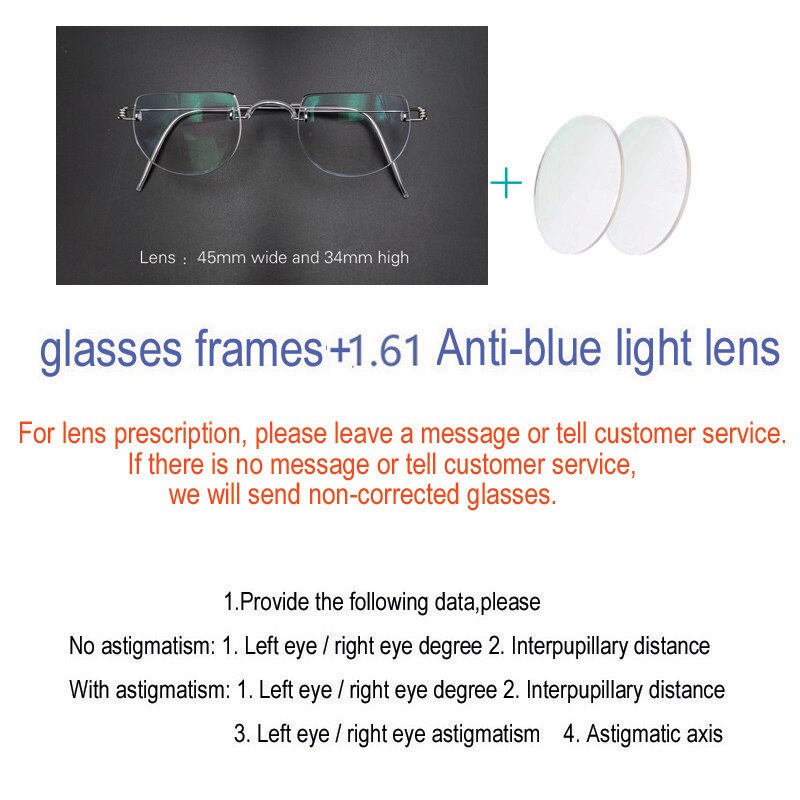Yujo Unisex Semi Rim Round Stainless Steel Eyeglasses Y085 Semi Rim Yujo Anti blue light China