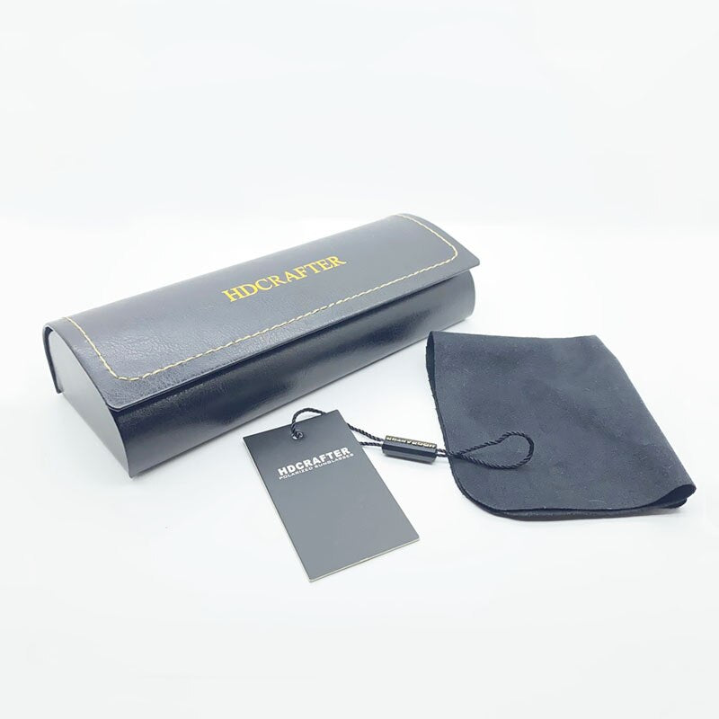 Hdcrafter Men's Rimless Square Titanium Horn Temple Eyeglasses Hs921 Rimless Hdcrafter Eyeglasses