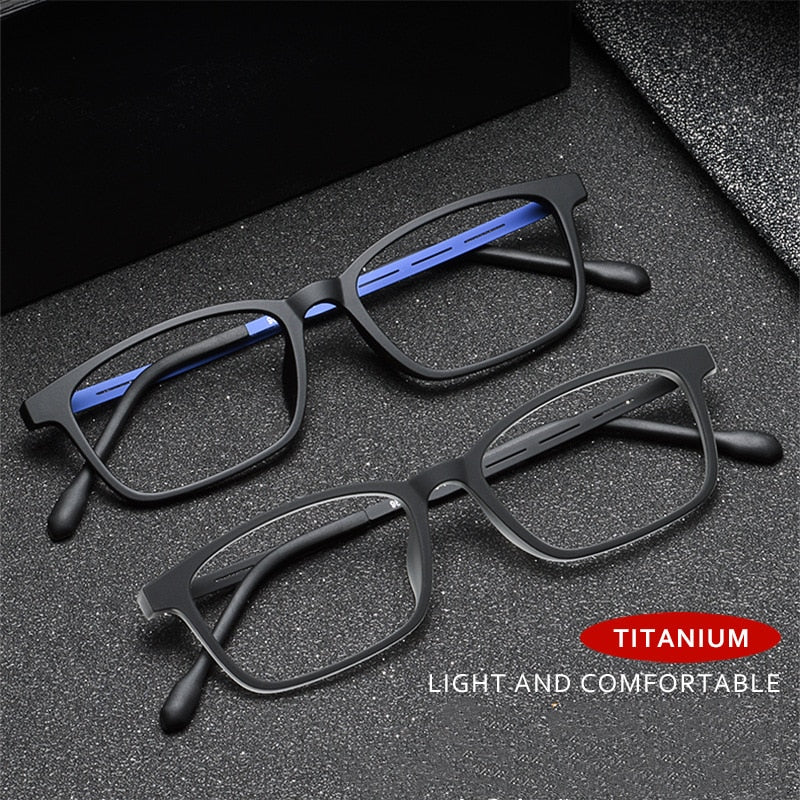 Yimaruili Unisex Full Rim Small Square Tr 90 Rubber Titanium Eyeglasses 9839XP Full Rim Yimaruili Eyeglasses