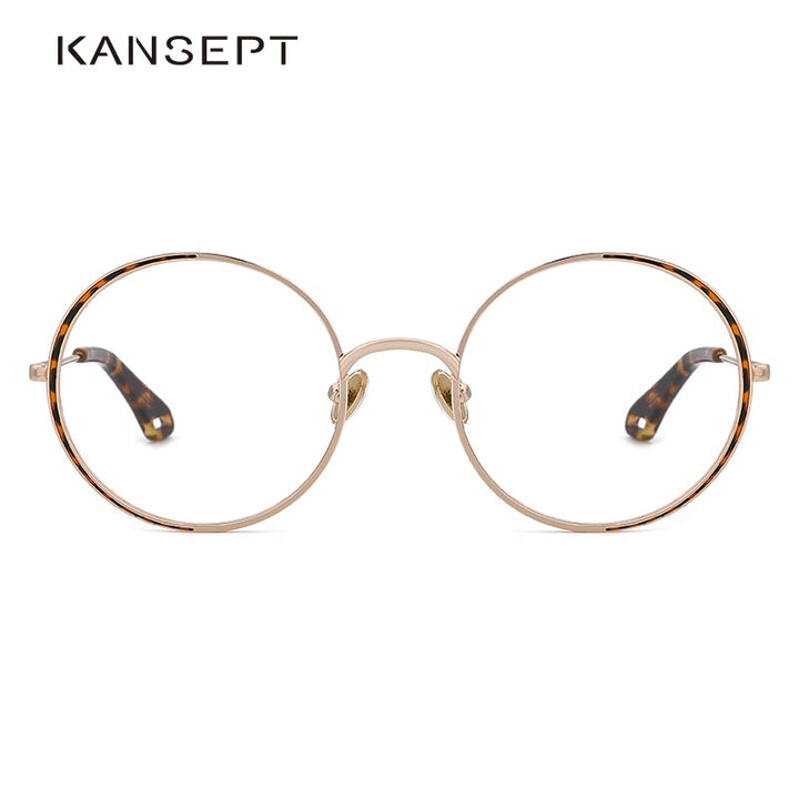 Kansept Women's Full Rim Round Stainless Steel Frame Eyeglasses Oq1004 Full Rim Kansept