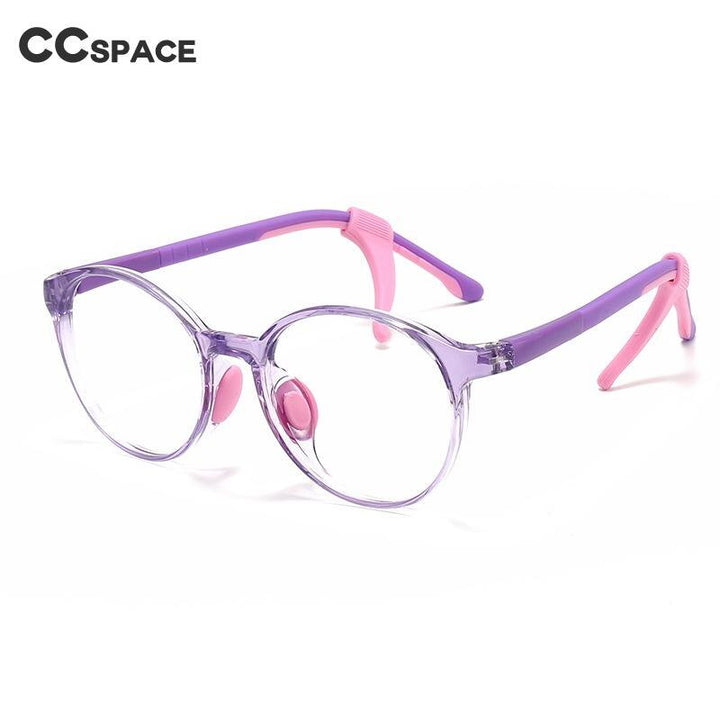 CCspace Unisex Youth Full Rim Round Tr 90 Silicone Eyeglasses 54678 Full Rim CCspace