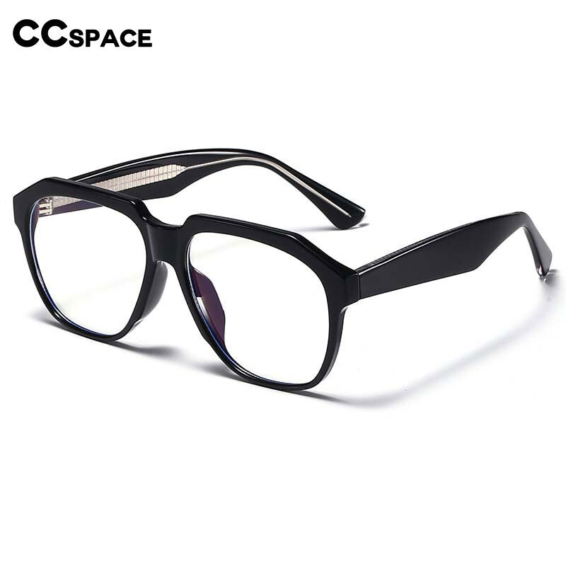 CCspace Unisex Full Rim Large Square Acetate Eyeglasses 55063 Full Rim CCspace
