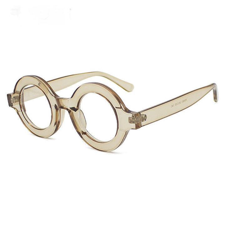 CCspace Unisex Full Rim Round Acetate Eyeglasses 55513 Full Rim CCspace China C3Champagne