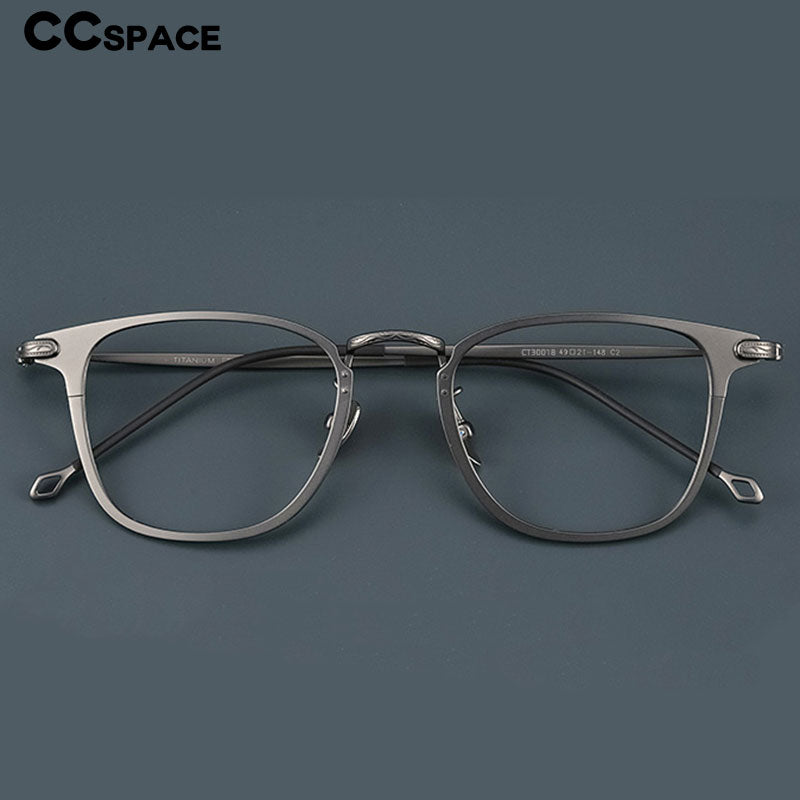 CCspace Unisex Full Rim Square Titanium Alloy Eyeglasses 55919 Full Rim CCspace