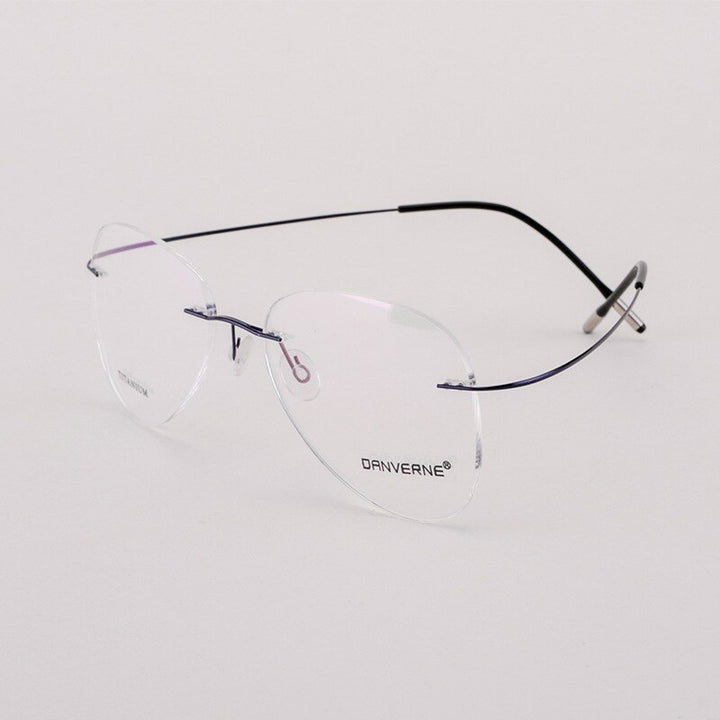 Bclear Unisex Customized Rimless Oval Titanium Alloy Eyeglasses My20002 Rimless Bclear