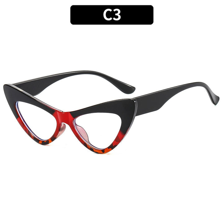 CCspace Women's Full Rim Oversized Cat Eye Acetate Eyeglasses 53299 Full Rim CCspace China BlackRed