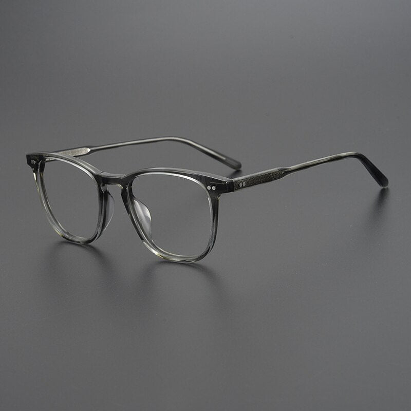 Gatenac Unisex Full Rim Round Square Acetate Eyeglasses Gxyj963 Full Rim Gatenac Gray Stripes