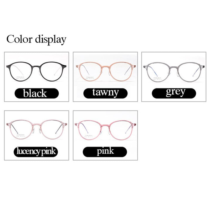 Hotony Women's Full Rim Round Square Acetate Eyeglasses 5820m Full Rim Hotony