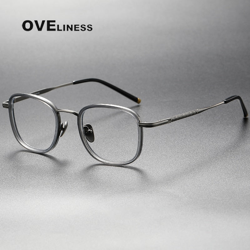 Oveliness Unisex Full Rim Square Acetate Titanium Eyeglasses Alcor Full Rim Oveliness grey gun