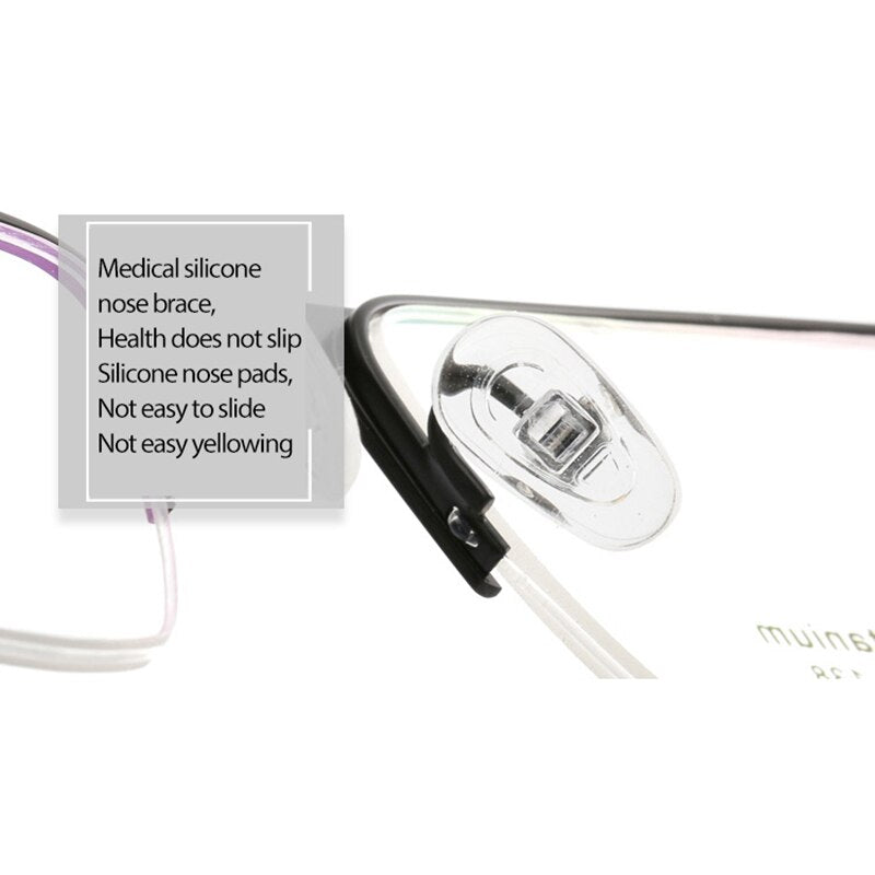 Handoer Unisex Semi Rim Rectangle Titanium Eyeglasses A1518 Semi Rim Handoer