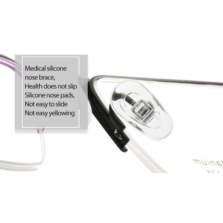 Handoer Unisex Semi Rim Rectangle Titanium Eyeglasses A1518 Semi Rim Handoer