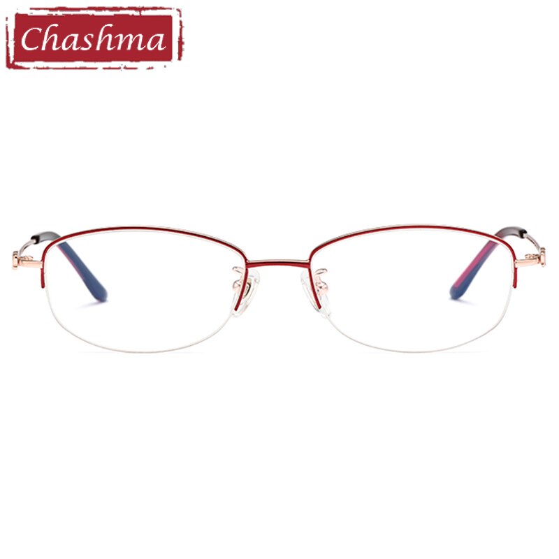 Chashma Ottica Women's Semi Rim Oval Titanium Eyeglasses 0661 Semi Rim Chashma Ottica