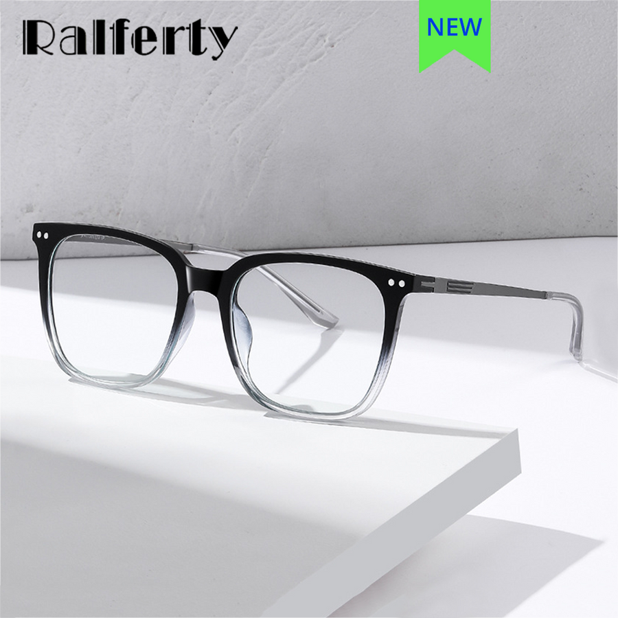 Ralferty Unisex Full Rim Square Tr 90 Titanium Eyeglasses Full Rim Ralferty   