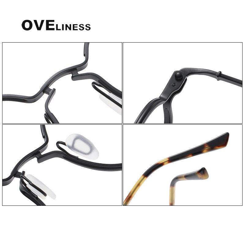 Oveliness Unisex Full Rim Round Titanium Eyeglasses 5895 Full Rim Oveliness