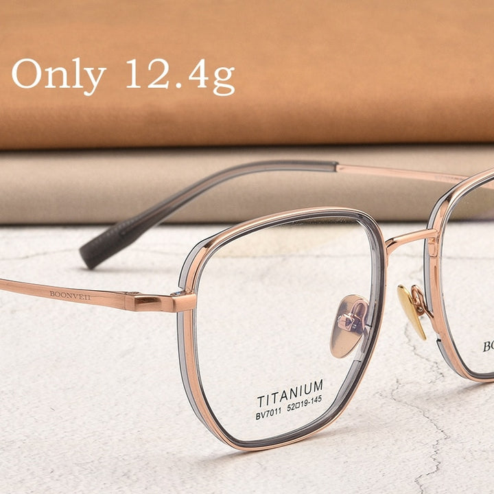 Yimaruili Unisex Full Rim Square Acetate Titanium Eyeglasses Bv7011b Full Rim Yimaruili Eyeglasses