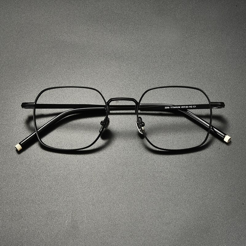 Gatenac Unisex Full Rim Square Titanium Eyeglasses Gxyj932 Full Rim Gatenac