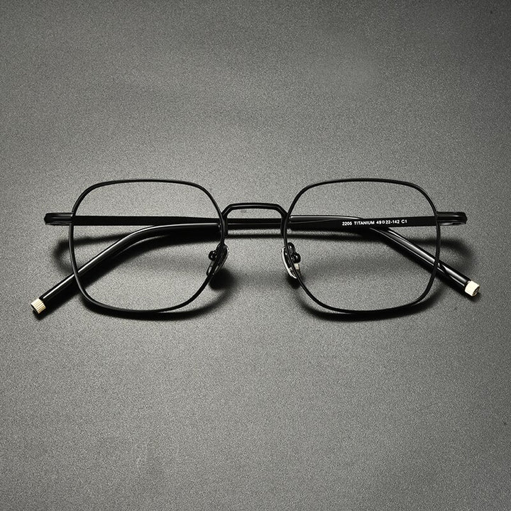 Gatenac Unisex Full Rim Square Titanium Eyeglasses Gxyj932 Full Rim Gatenac