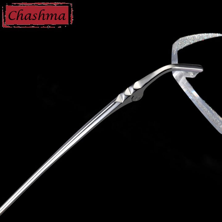 Chashma Unisex Rimless Diamond Cut Titanium Frame Custom Lens Eyeglasses 3306 Rimless Chashma   