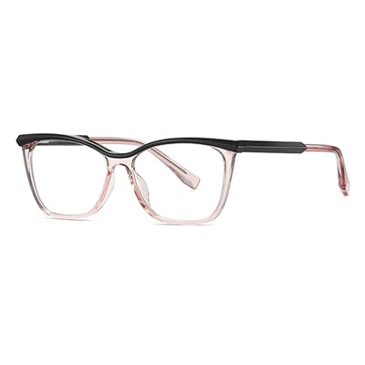 Ralferty Women's Full Rim Square Cat Eye Tr 90 Acetate Eyeglasses D3517 Full Rim Ralferty C1 Pink - Black China