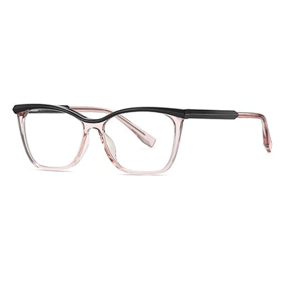 Ralferty Women's Full Rim Square Cat Eye Tr 90 Acetate Eyeglasses D3517 Full Rim Ralferty C1 Pink - Black China 