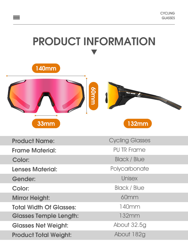 West Biking Unisex Semi Rim Tr 90 Polarized Sport Sunglasses YP0703138 Sunglasses West Biking