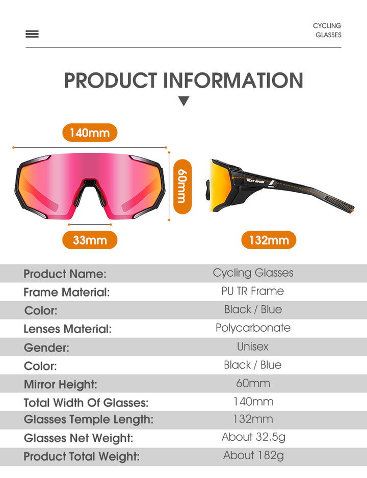 West Biking Unisex Semi Rim Tr 90 Polarized Sport Sunglasses YP0703138 Sunglasses West Biking