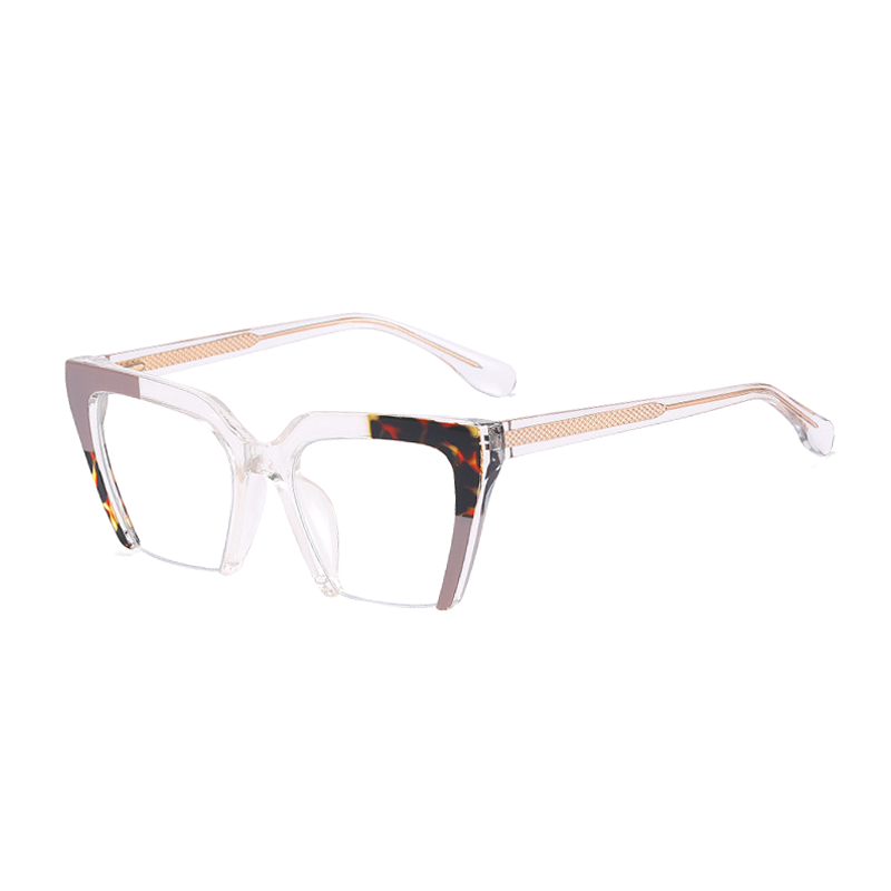 Ralferty Women's Full Rim Square Cat Eye Tr 90 Acetate Eyeglasses F81058 Full Rim Ralferty China C7 Gray Leopard