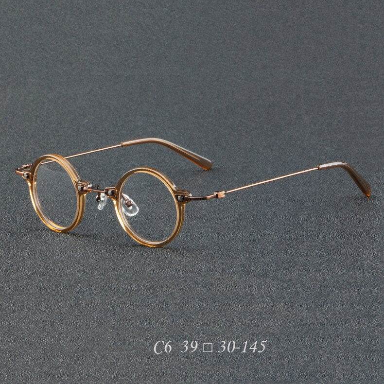 CCspace Women's Full Rim Round Acetate Eyeglasses 55275 Full Rim CCspace Tea China