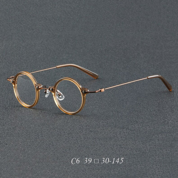 CCspace Women's Full Rim Round Acetate Eyeglasses 55275 Full Rim CCspace Tea China