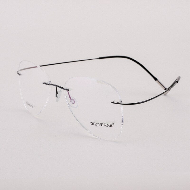 Bclear Unisex Customized Rimless Oval Titanium Alloy Eyeglasses My20002 Rimless Bclear