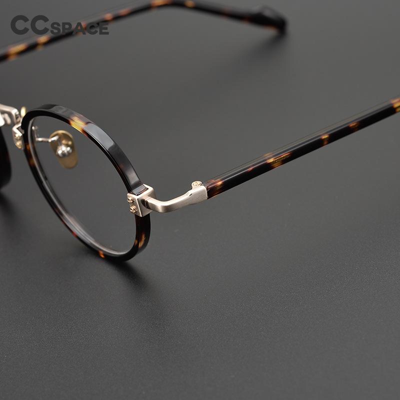 CCspace Unisex Full Rim Round/Square Acetate Titanium Eyeglasses 53312 Full Rim CCspace