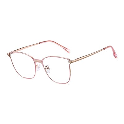 Ralferty Women's Full Rim Square Cat Eye Alloy Eyeglasses F95392 Full Rim Ralferty C5 Pink China 