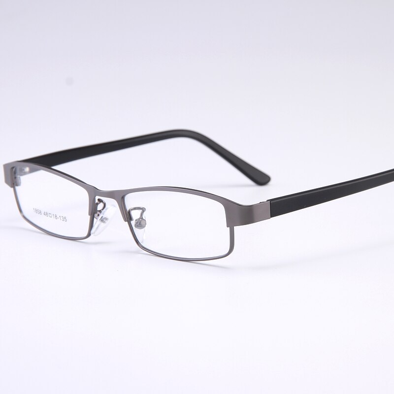 Bclear Men's Full Rim Small Rectangle Alloy Acetate Frame Eyeglasses My1858 Full Rim Bclear Gray