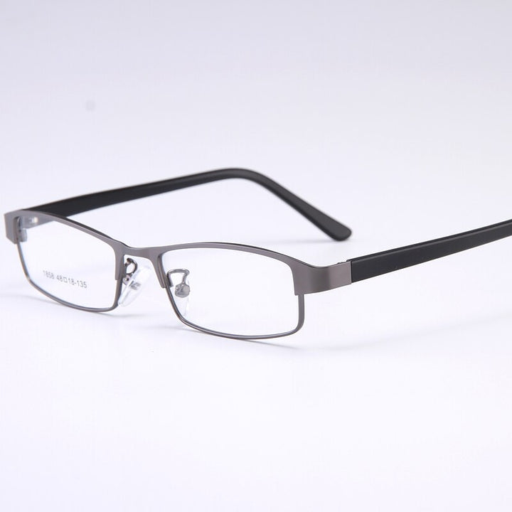 Bclear Men's Full Rim Small Rectangle Alloy Acetate Frame Eyeglasses My1858 Full Rim Bclear Gray