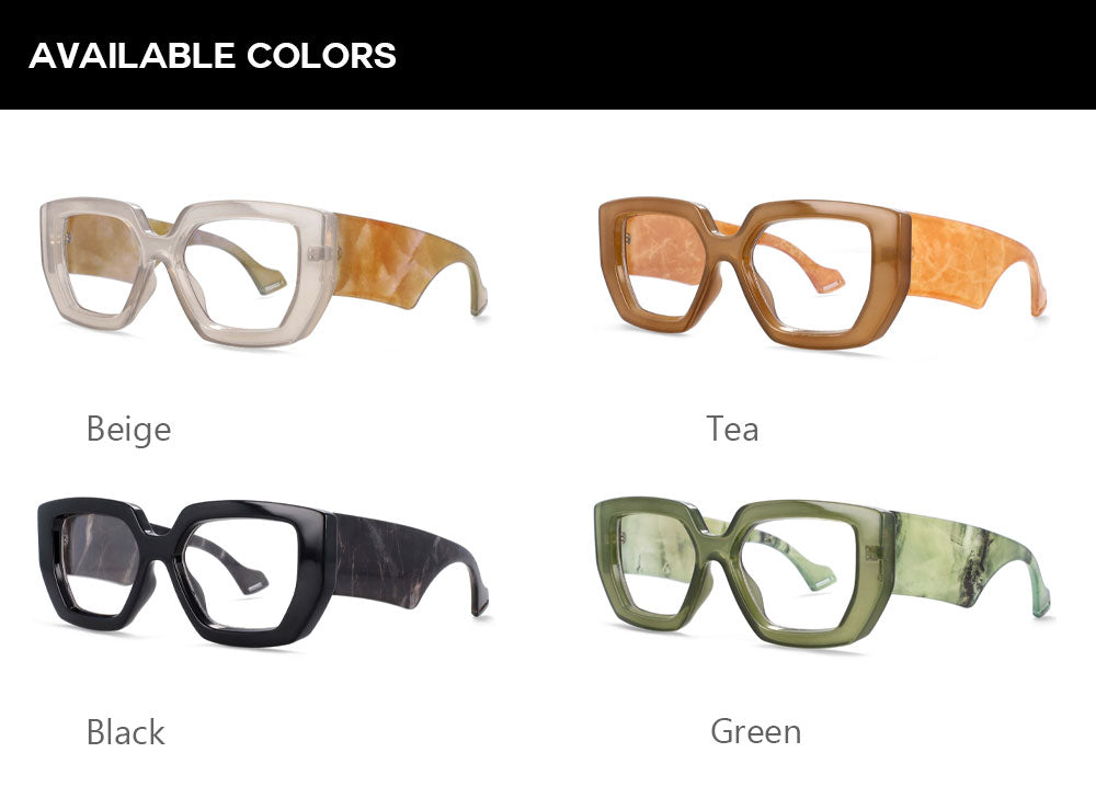 CCspace Unisex Full Rim Oversized Square Acetate Frame Eyeglasses 54035 Full Rim CCspace